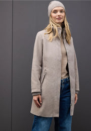Street One - Beige kappa med hög krage