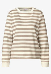 Street One - Beige randig tröja
