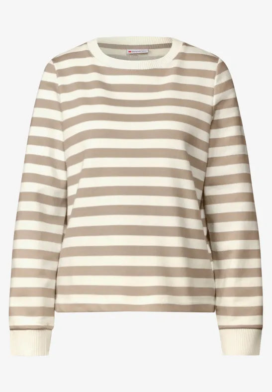 Street One - Beige randig tröja