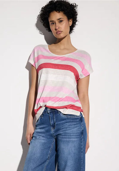 Street One - Beige randig t-shirt