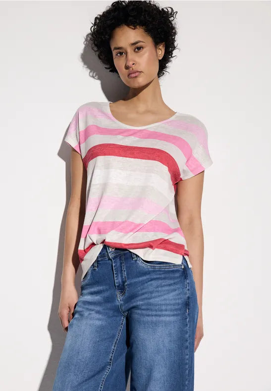 Street One - Beige randig t-shirt