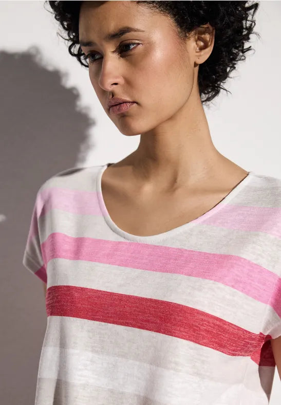 Street One - Beige randig t-shirt
