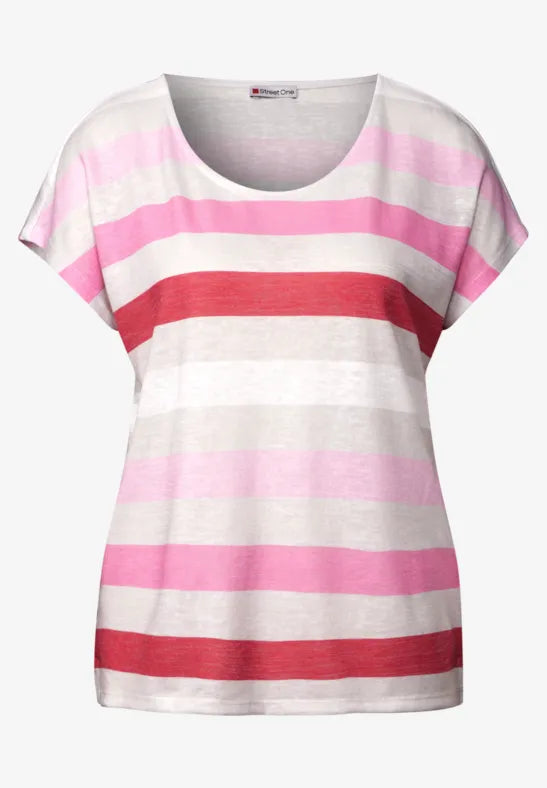 Street One - Beige randig t-shirt
