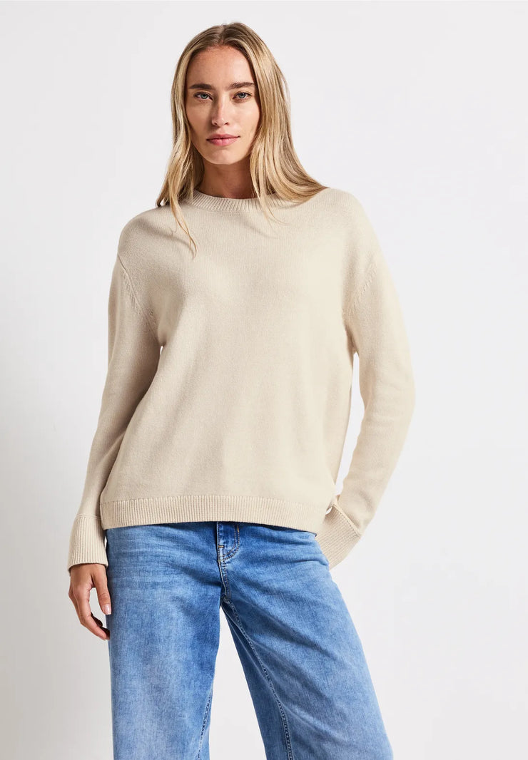 Street One - Beige stickad tröja