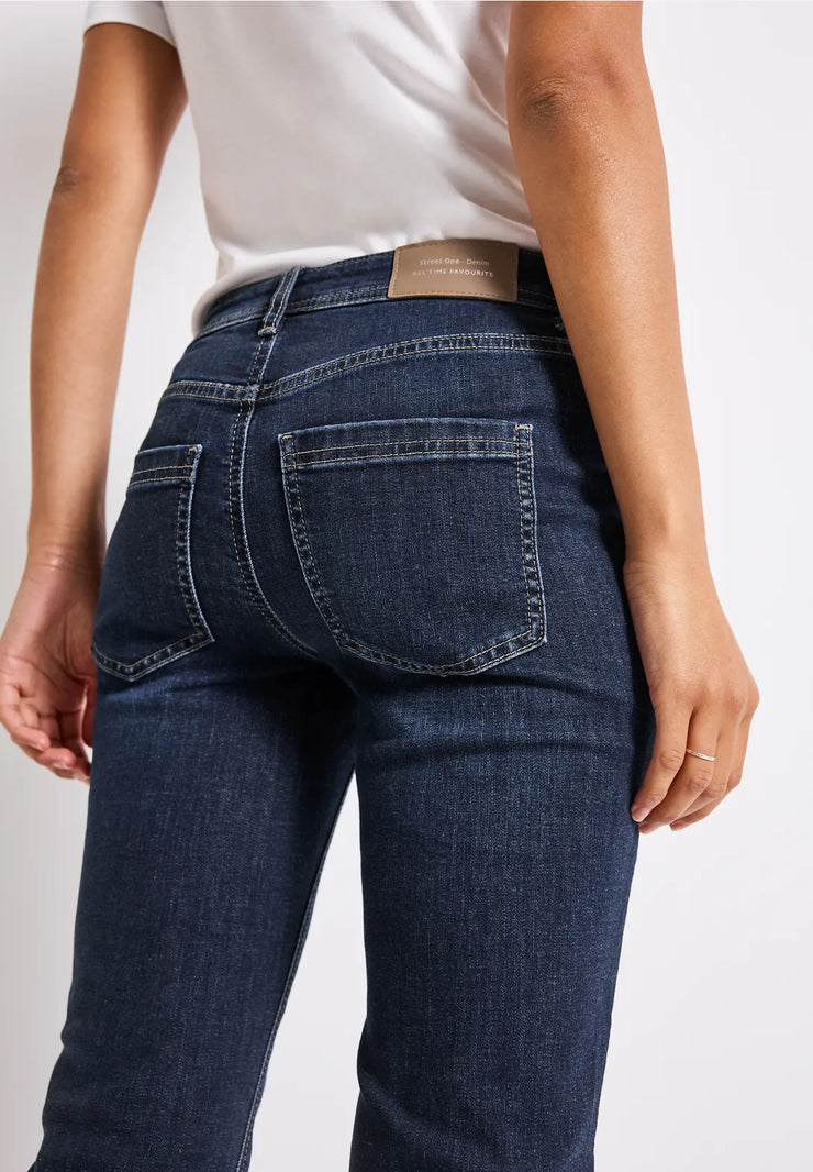 Street One - Blå Bootcut jeans hög midja