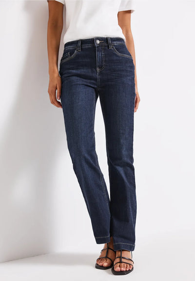 Street One - Blå Bootcut jeans hög midja