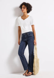 Street One - Blå Bootcut jeans hög midja