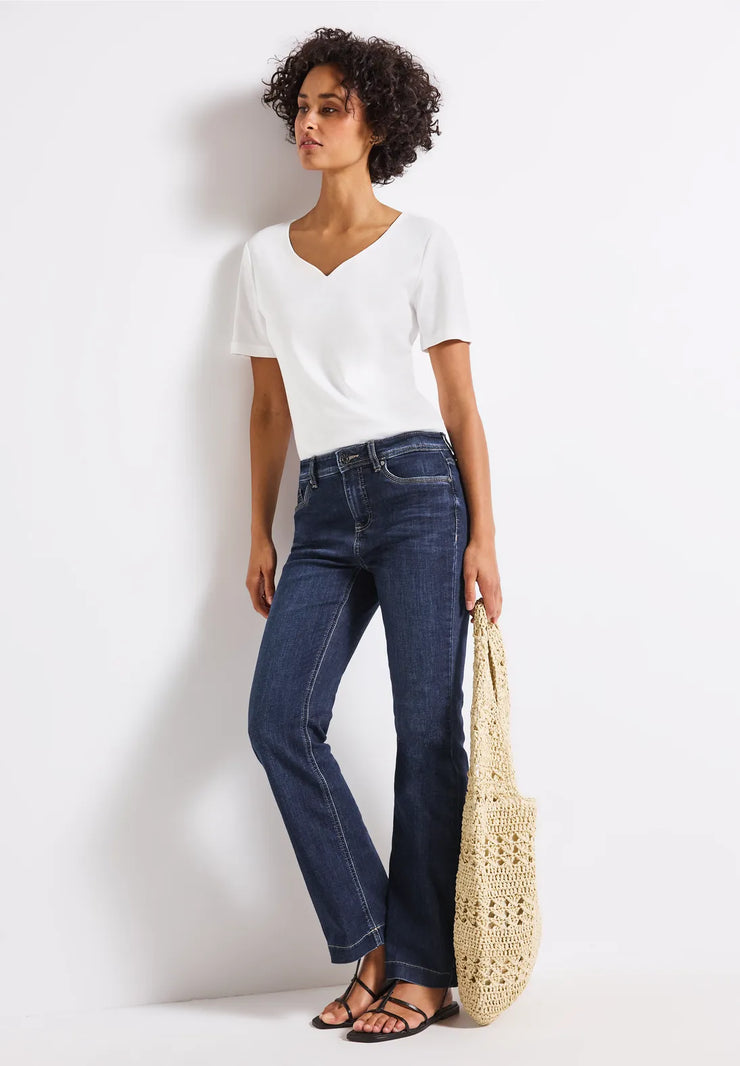 Street One - Blå Bootcut jeans hög midja