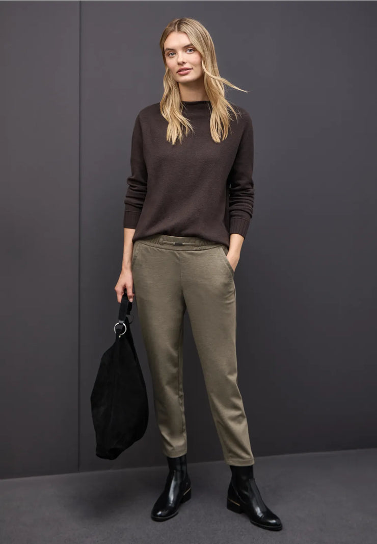 Street One - Bonny brun byxa med spänne