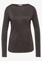 Street One - Brun glittrig topp