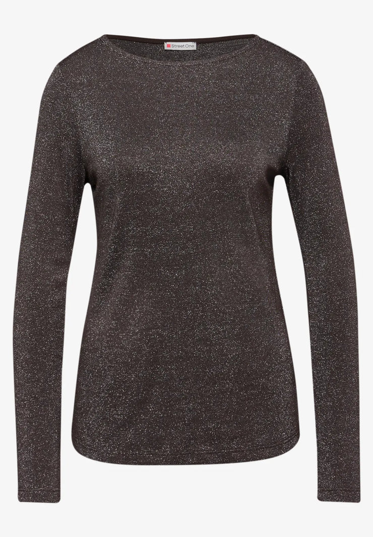Street One - Brun glittrig topp