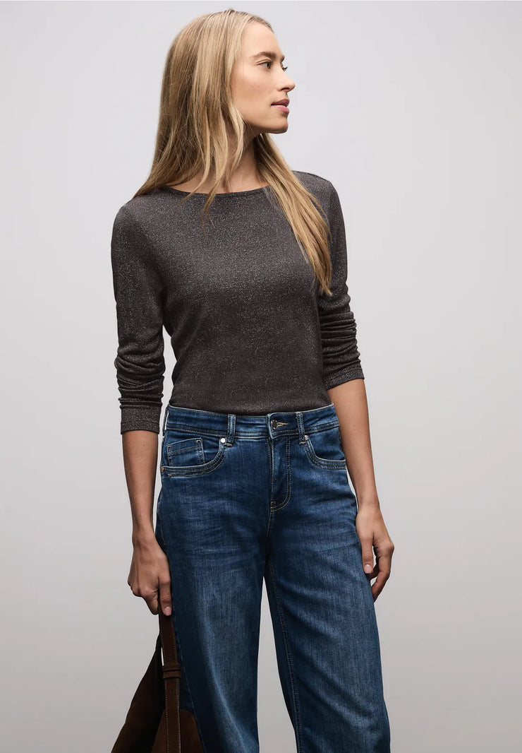 Street One - Brun glittrig topp