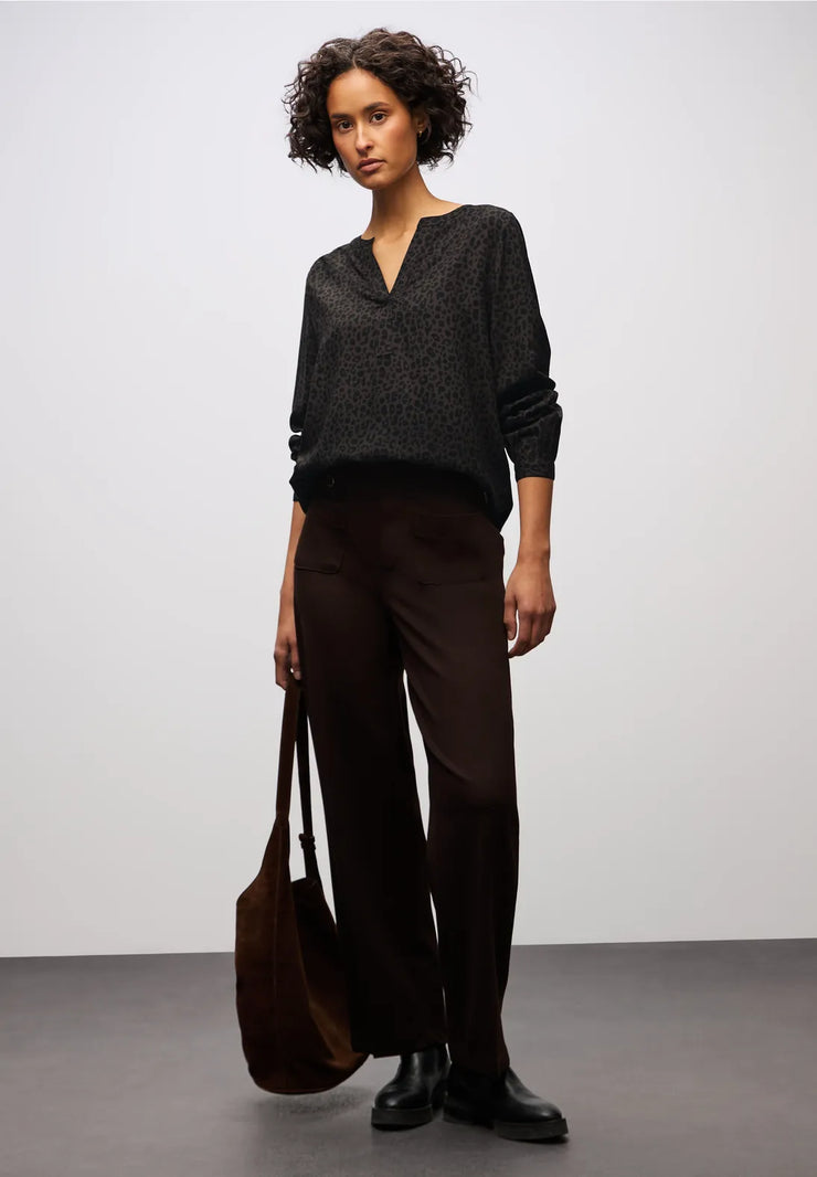 Street One - Brun leopard blus i tunikamodell