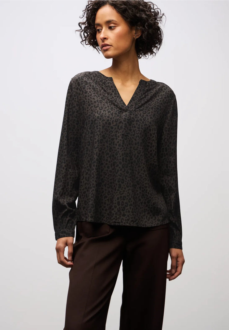Street One - Brun leopard blus i tunikamodell