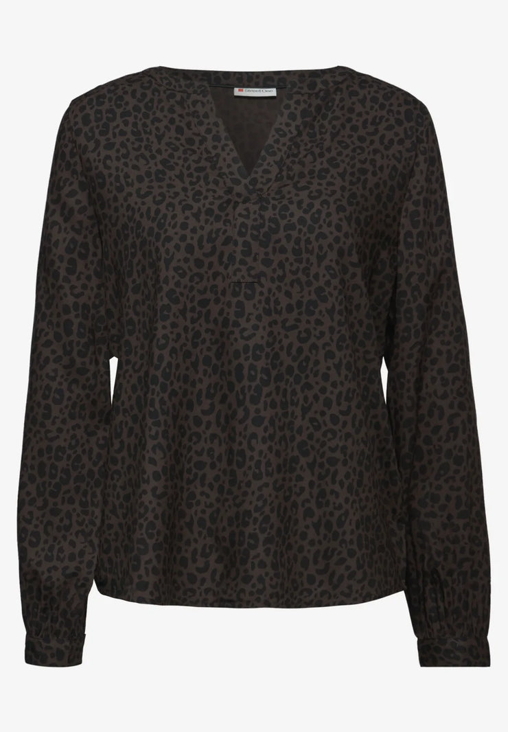 Street One - Brun leopard blus i tunikamodell