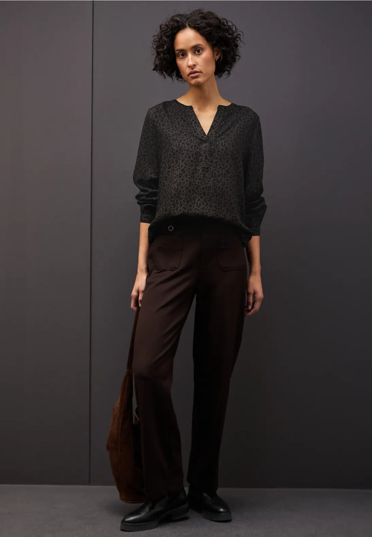 Street One - Brun leopard blus i tunikamodell