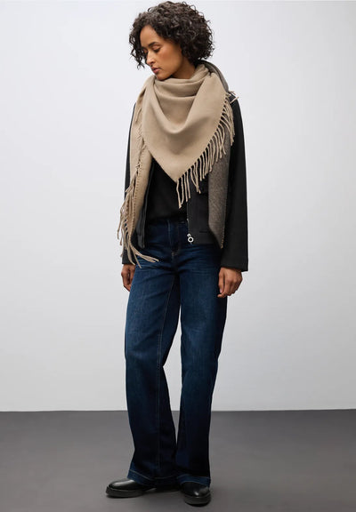 Street One - Brun och beige stickad sjal