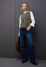 Street One - Brun väst i fjädergarn