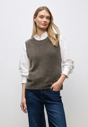 Street One - Brun väst i fjädergarn