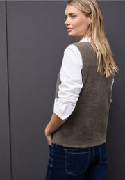 Street One - Brun väst i fjädergarn