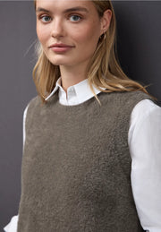 Street One - Brun väst i fjädergarn