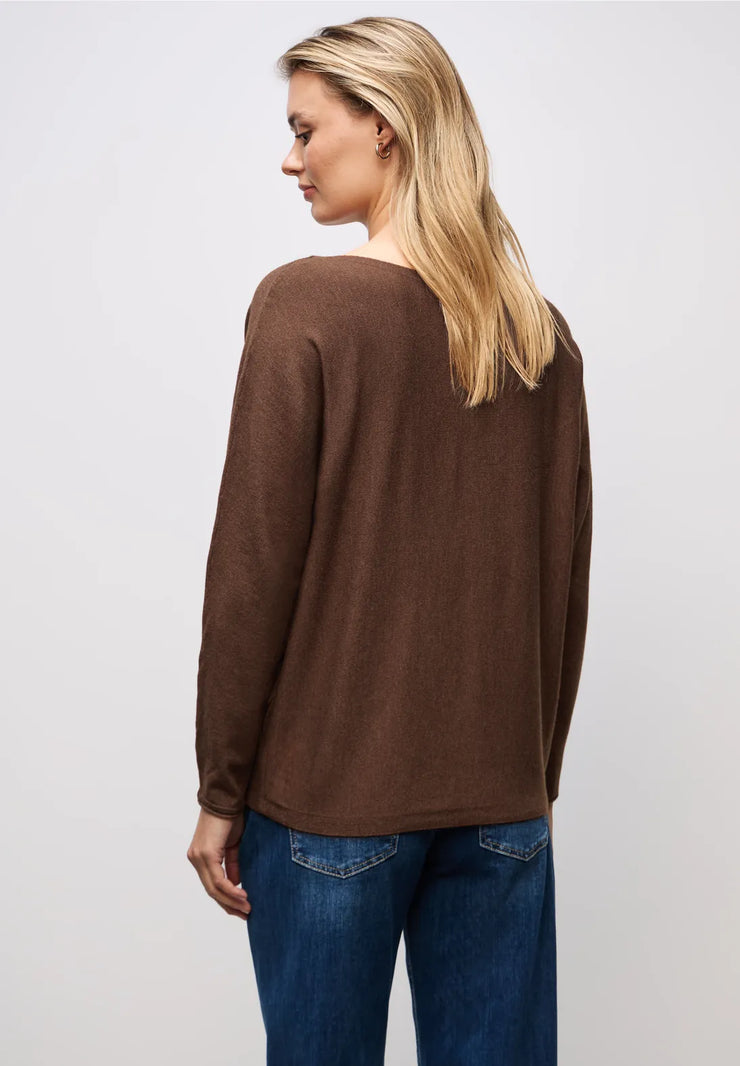 Street One - Brun tröja med pingvinärm