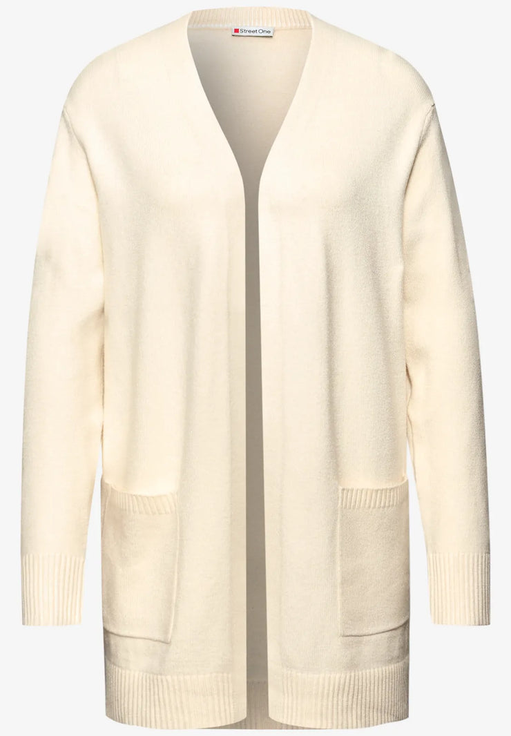 Street One - Ljus beige kofta med fickor