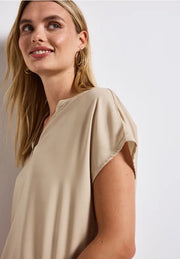 Street One - Beige kortärmad blus