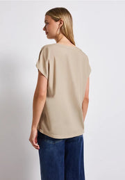 Street One - Beige kortärmad blus