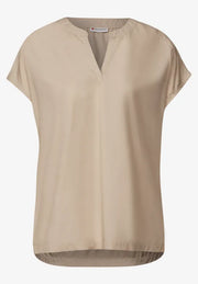 Street One - Beige kortärmad blus