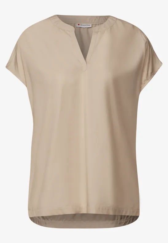 Street One - Beige kortärmad blus