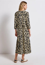 Street One - Beige leopardmönstrad klänning
