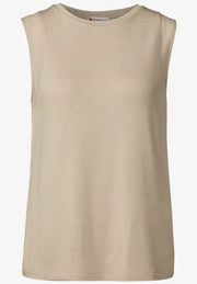 Street One - Beige linne med chiffongärm