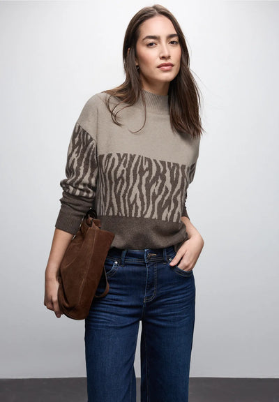 Street One - Colorblock jacquard sweater