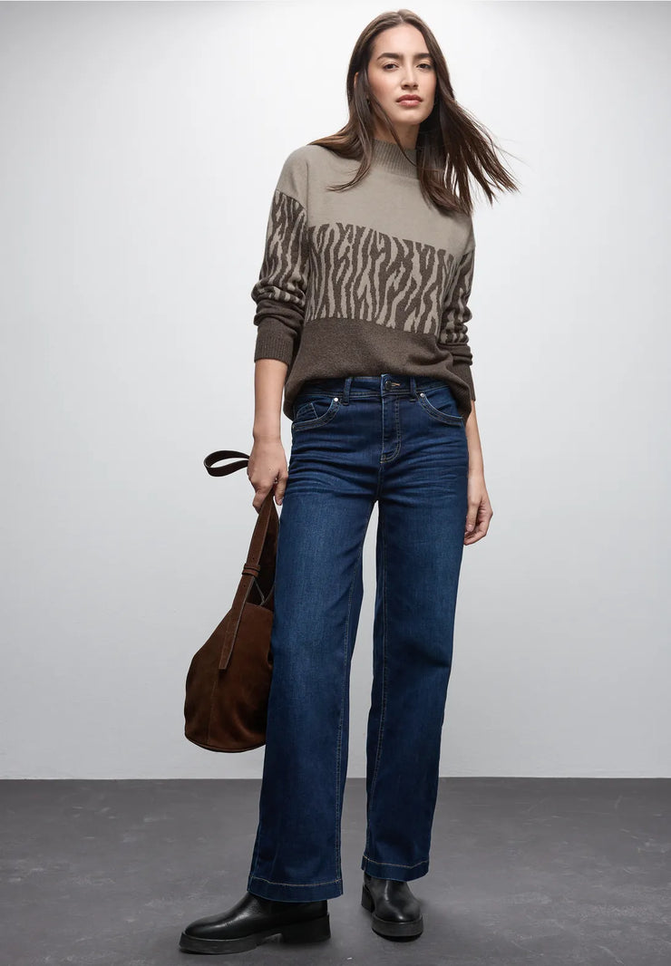 Street One - Colorblock jacquard sweater