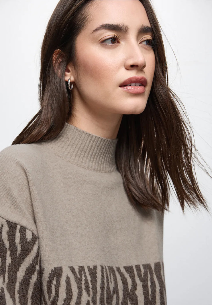 Street One - Colorblock jacquard sweater