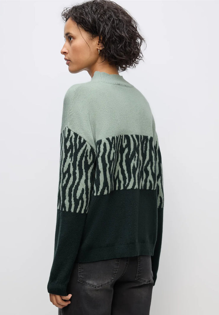 Street One - Colorblock jacquard sweater