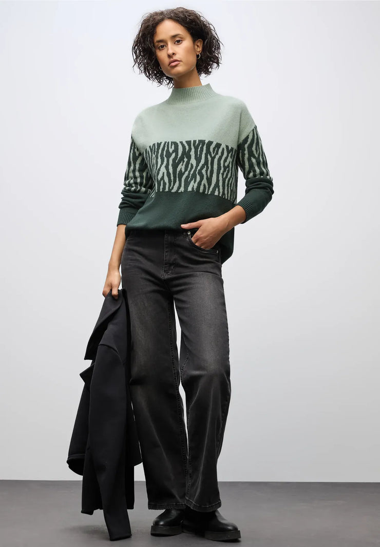 Street One - Colorblock jacquard sweater