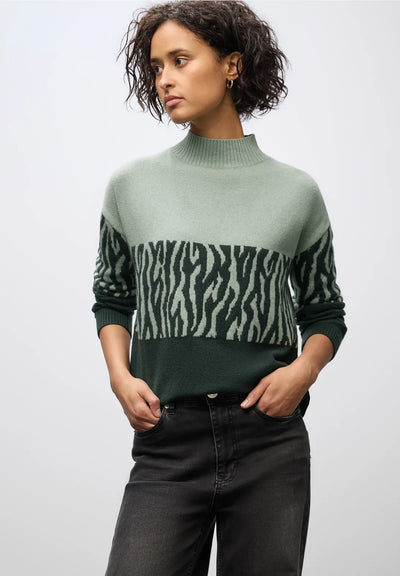 Street One - Colorblock jacquard sweater