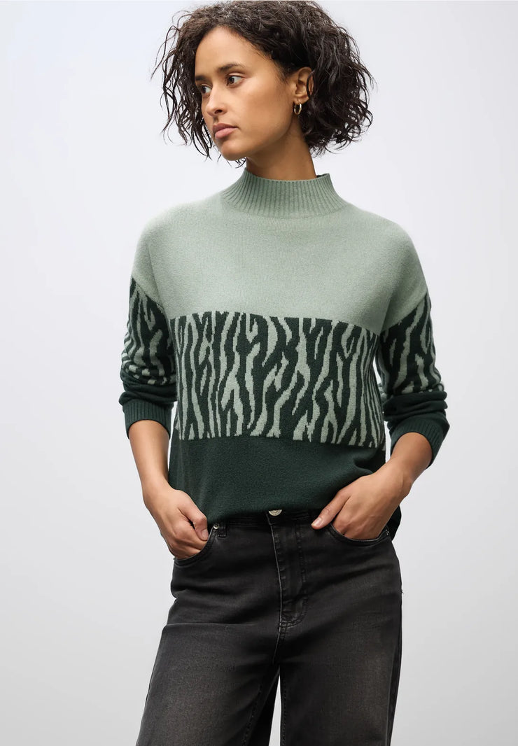 Street One - Colorblock jacquard sweater