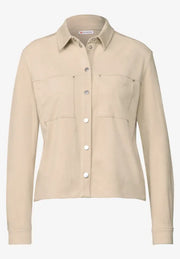 Street One - Beige skjorta i mocka-look