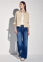 Street One - Beige skjorta i mocka-look