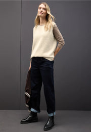 Street One - Crèmevit väst i fjädergarn