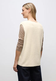 Street One - Crèmevit väst i fjädergarn