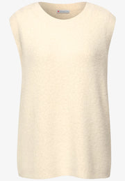 Street One - Crèmevit väst i fjädergarn