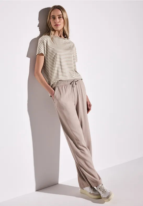 Street One - Crista beigevit randig t-shirt