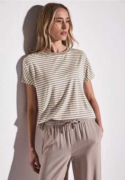 Street One - Crista beigevit randig t-shirt