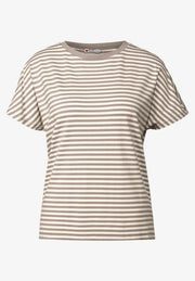 Street One - Crista beigevit randig t-shirt