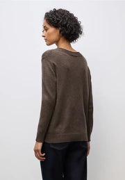 Street One - Dark nomad brown melange pullover