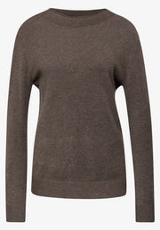 Street One - Dark nomad brown melange pullover